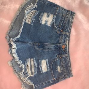 High rise jean shorts